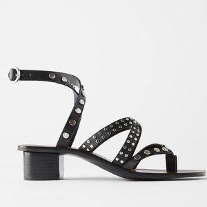 Zara Leather Studded Sandals